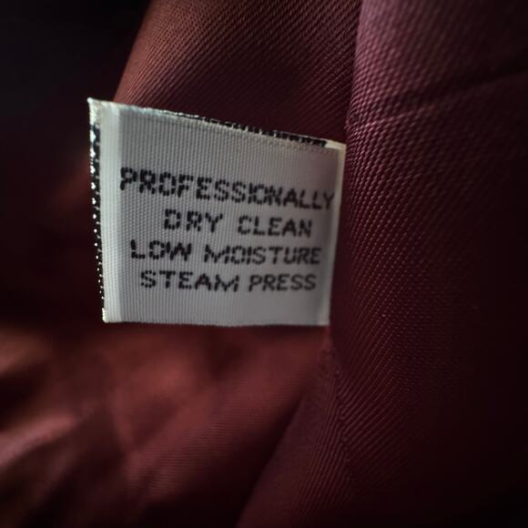 Jones New York Metro Merlot Wine Colored Long Wool Winter Coat Women's Size 12 - Picture 9 of 16